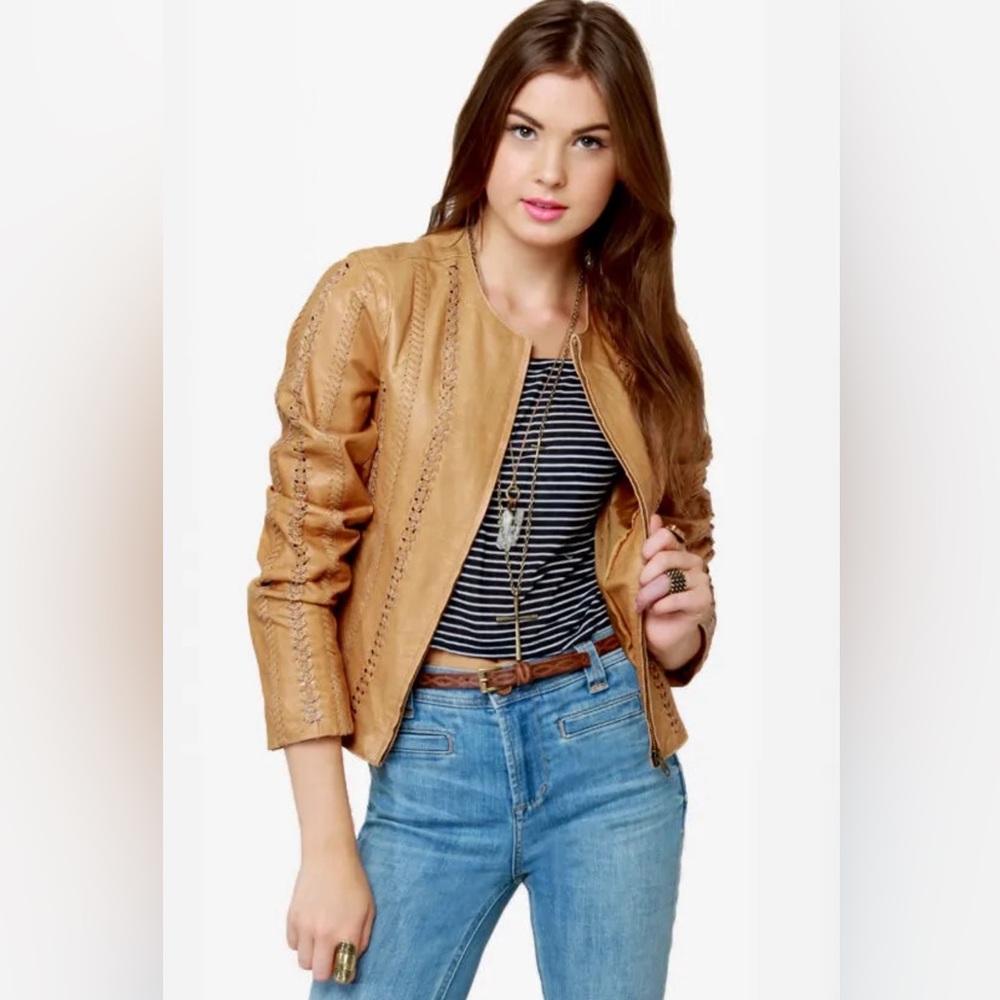 BB Dakota Antonia Buckskin Tan Leather Jacket